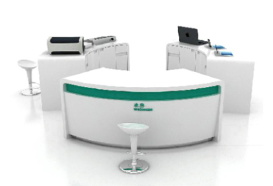   Intelligent service desk, three lobe circular information desk